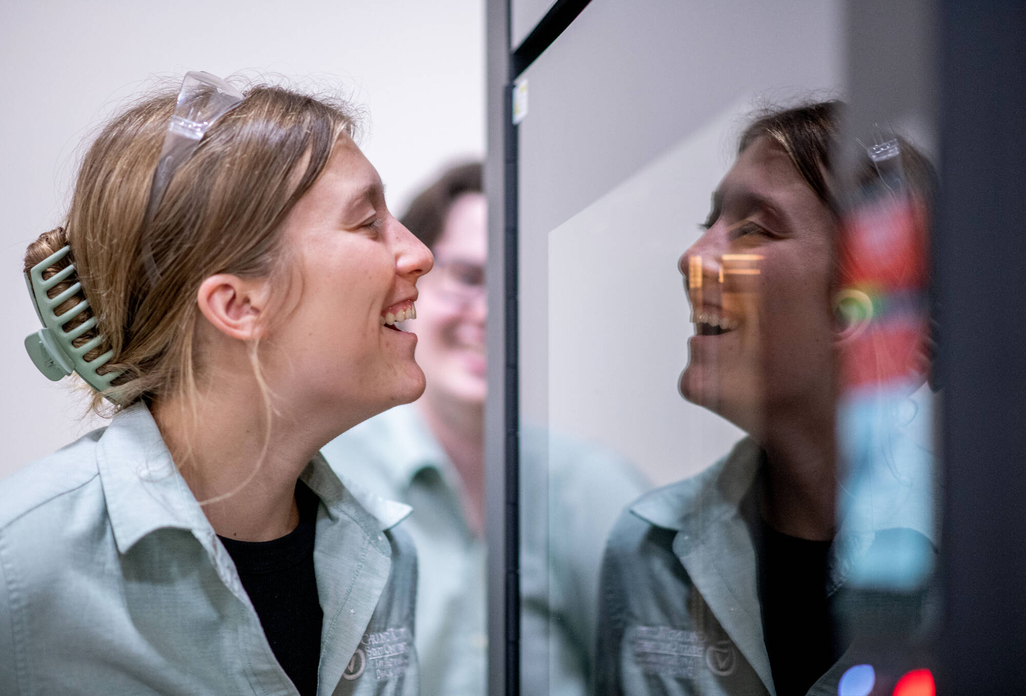 Engineering student in a lab